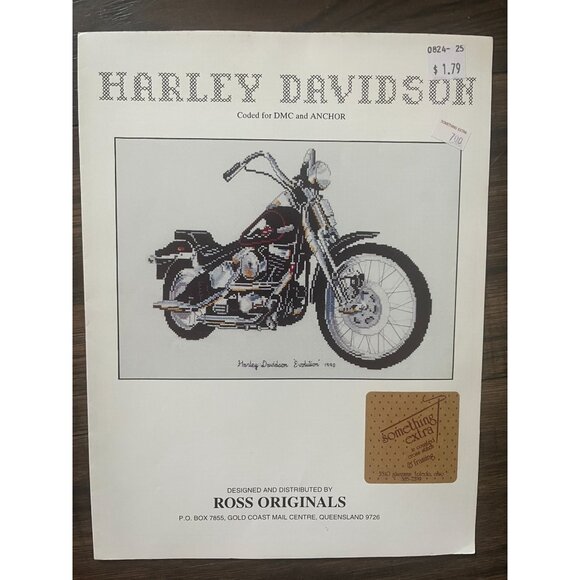 Ross Originals Harley Davidson Motorcycle Cross Stitch Pattern‎ - Picture 1 of 3